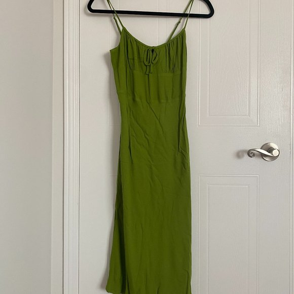Aritzia Wilfred Bellow Midi Dress green sz 0 - Picture 2 of 7